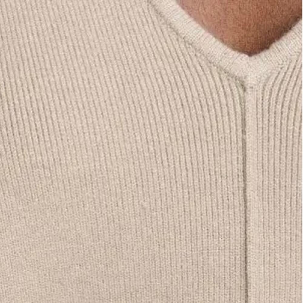 Rails Hollyn Tan V-Neck Sweater Heather Oatmeal L NEW Minimalist Softgirl Scandi - Picture 8 of 9